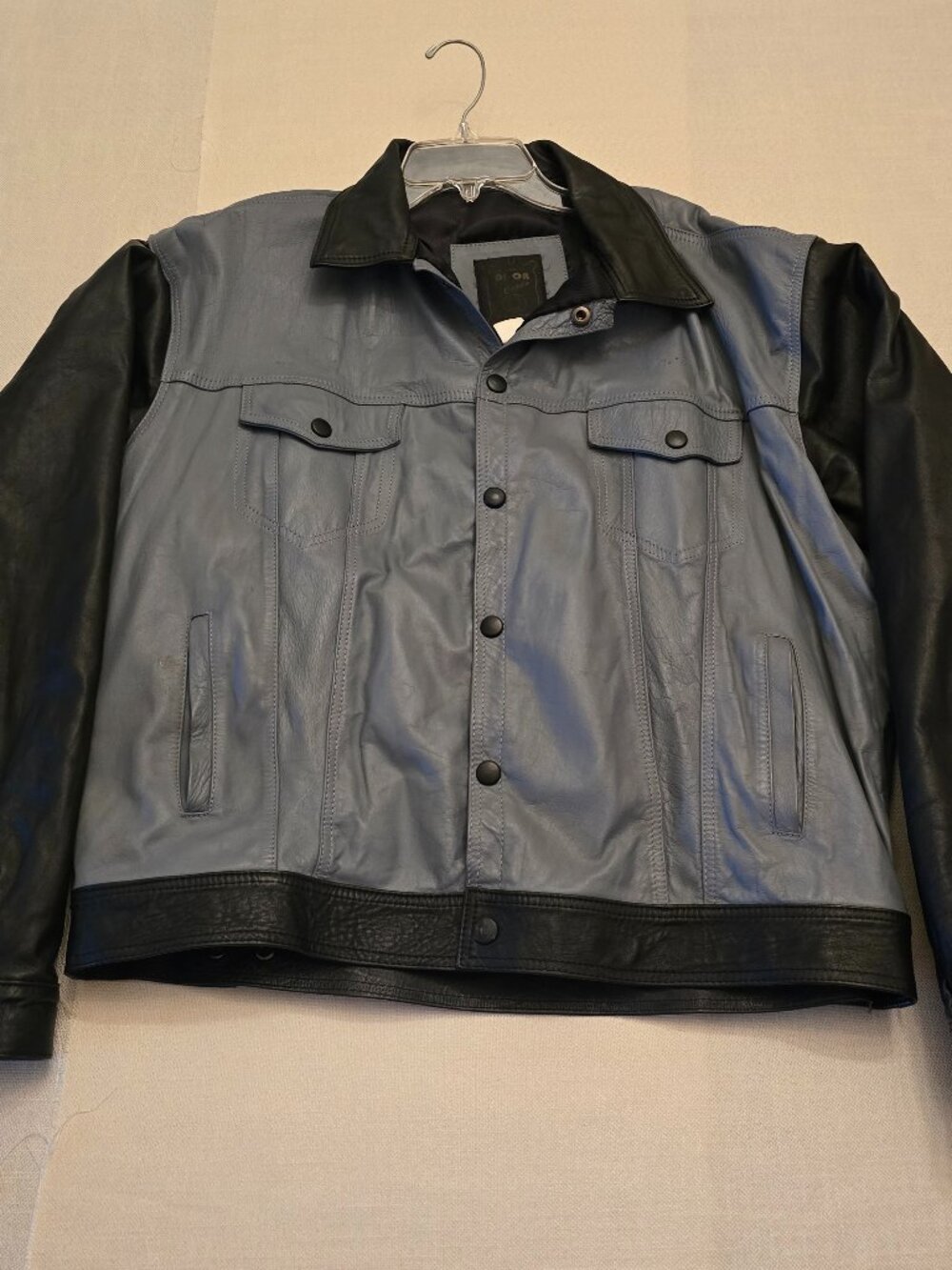 Bikercore two-tone leather trucker jacket